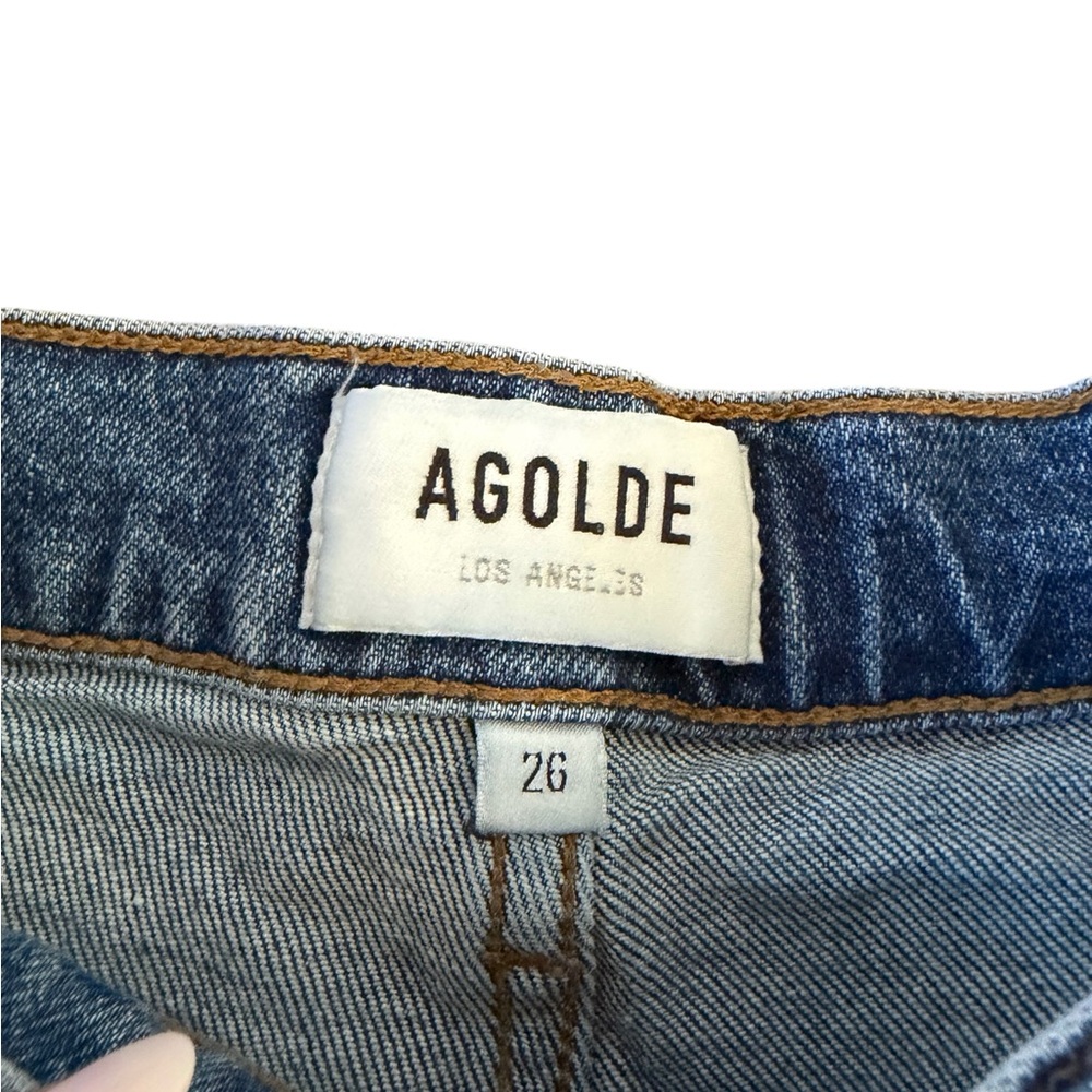AGOLDE Riley High Rise Straight Crop‎ Jeans Medium Blue Wash Size 26 - Picture 6 of 8